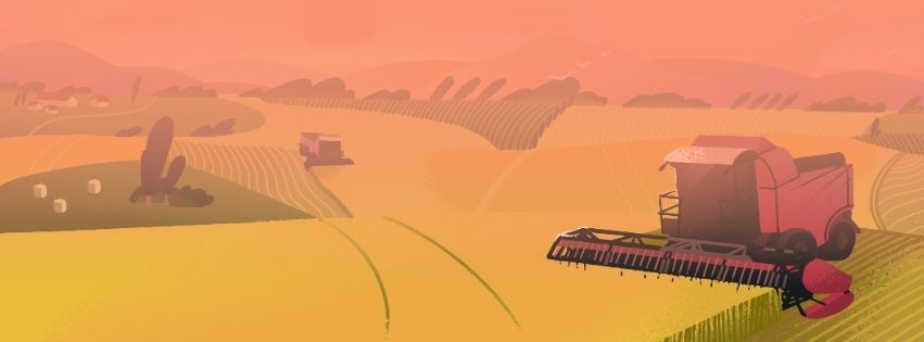 Truleigh Farm Fest artwork showing rolling fields at sunset